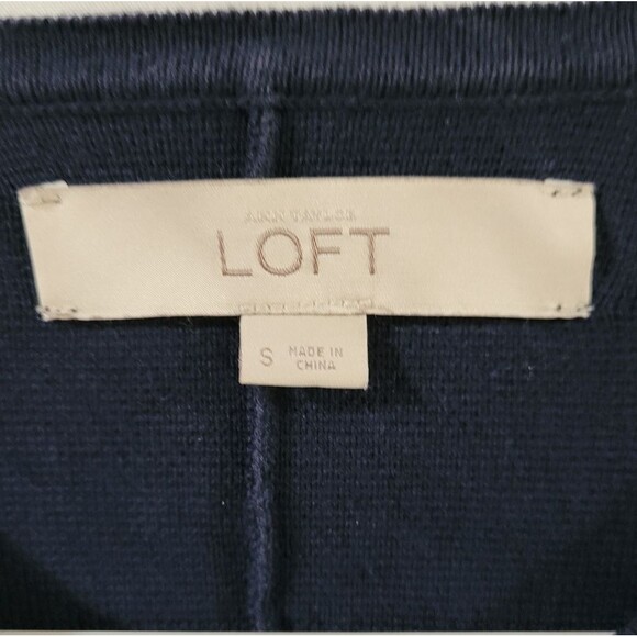Ann Taylor LOFT size small blue cardigan gold button jacket - Picture 5 of 8